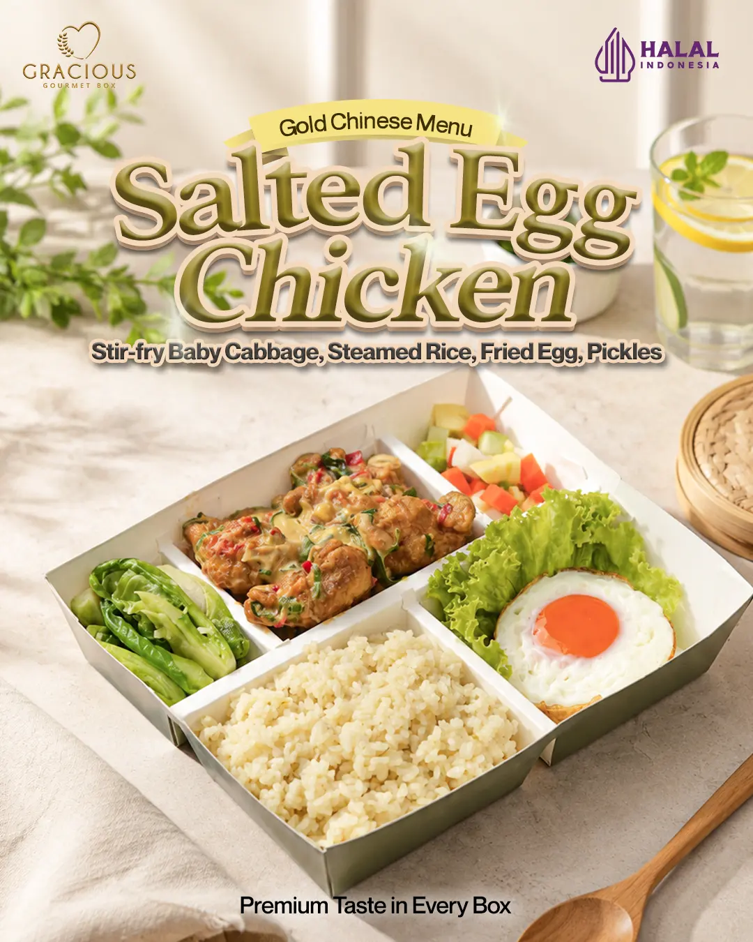 Gold Chinese Menu Salted Egg Chicken Gracious Gourmet Box