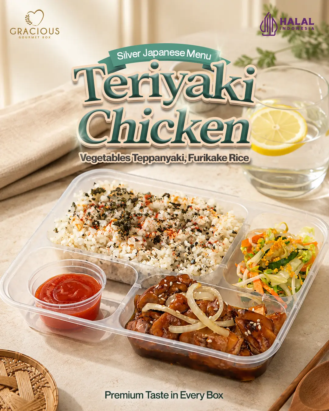 Silver Japanese Menu Teriyaki Chicken Gracious Gourmet Box
