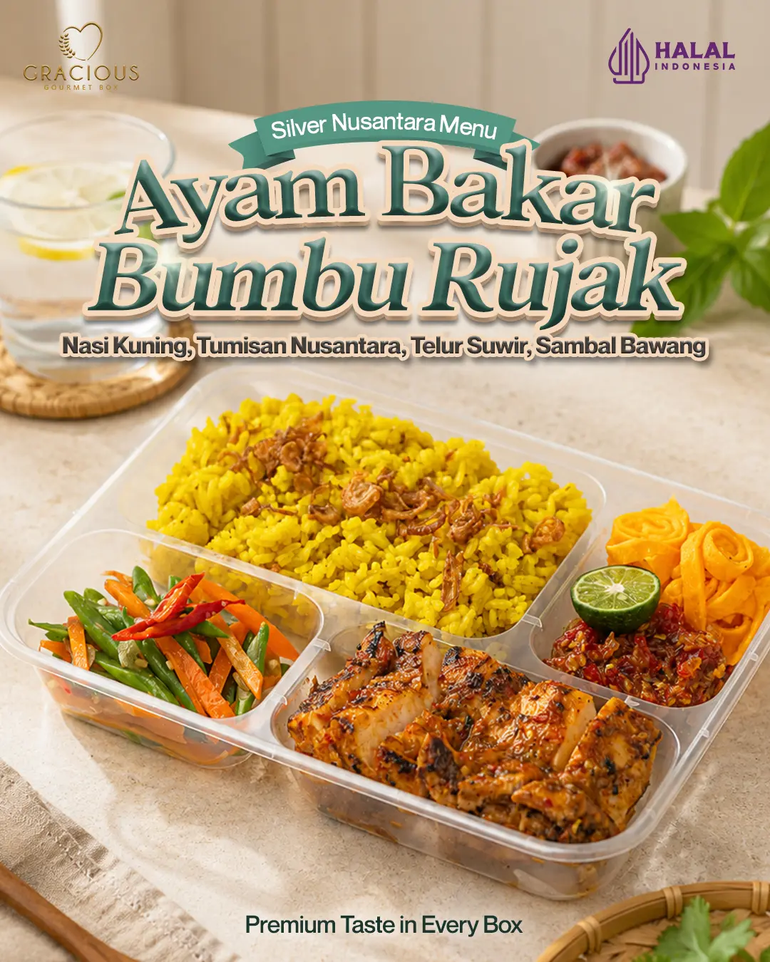 Silver Nusantara Menu Ayam Bakar Bumbu Rujak Gracious Gourmet Box